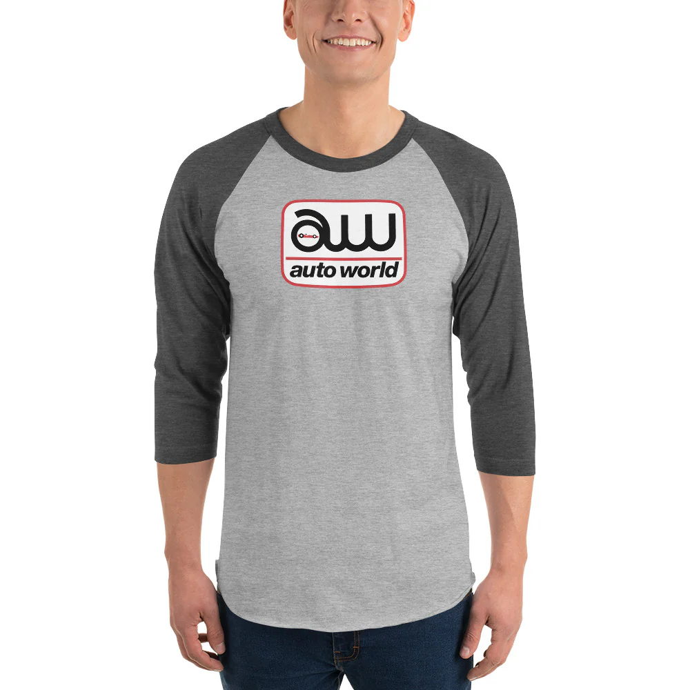 AUTO WORLD LOGO PRINTED T-SHIRT (FRONT) 3/4 Sleeve Raglan Shirt - Image 6