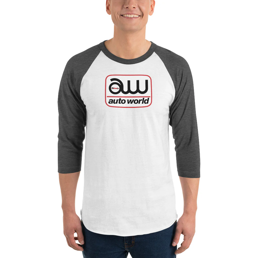 AUTO WORLD LOGO PRINTED T-SHIRT (FRONT) 3/4 Sleeve Raglan Shirt - Image 8