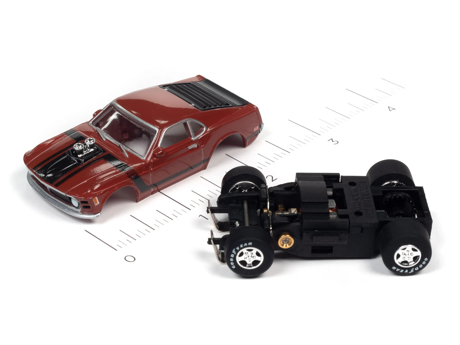 Auto World Super III 1970 Ford Boss Mustang (Red) HO Scale Slot Car - Image 3
