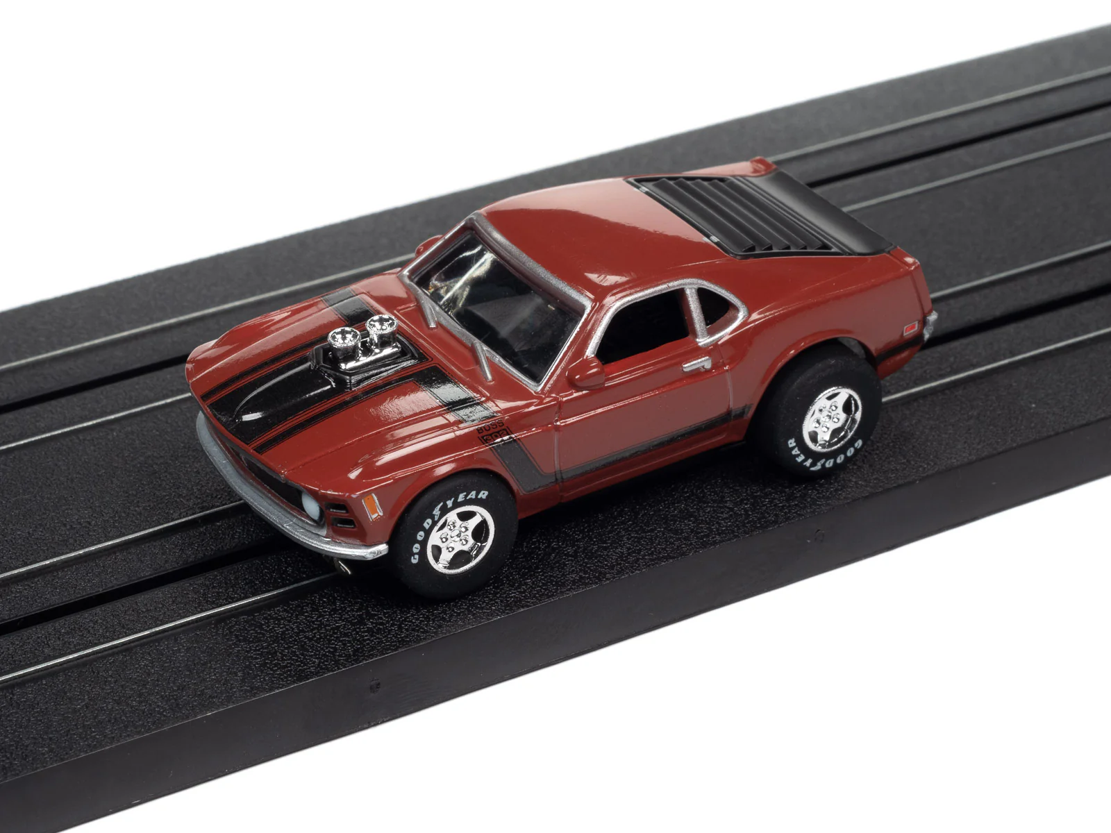 Auto World Super III 1970 Ford Boss Mustang (Red) HO Scale Slot Car - Image 4