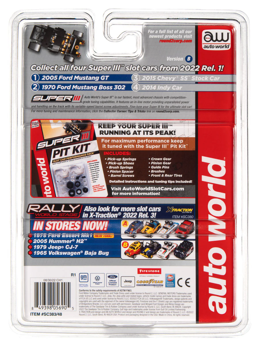 Auto World Super III 2005 Ford Mustang GT (Black) HO Scale Slot Car - Image 5