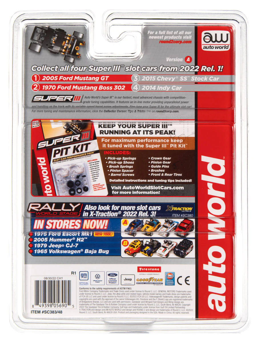 Auto World Super III 2005 Ford Mustang GT (Red) HO Scale Slot Car - Image 5