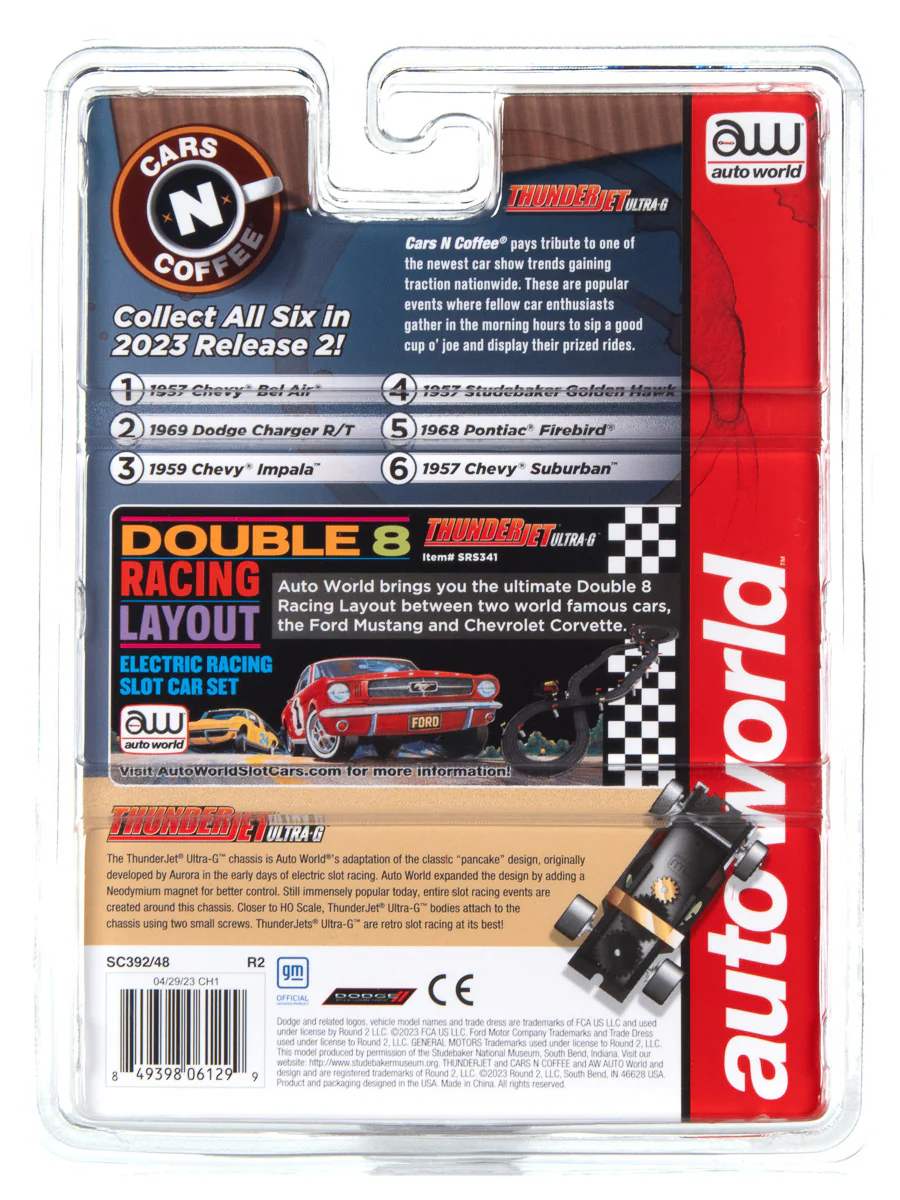 Auto World Thunderjet 1957 Studebaker Golden Hawk (White) HO Scale Slot Car - Image 5