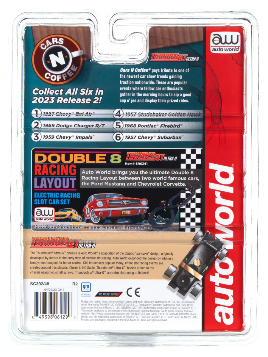 Auto World Thunderjet 1959 Chevrolet Impala Street Rod w/Blower (Orange) HO Scale Slot Car - Image 5