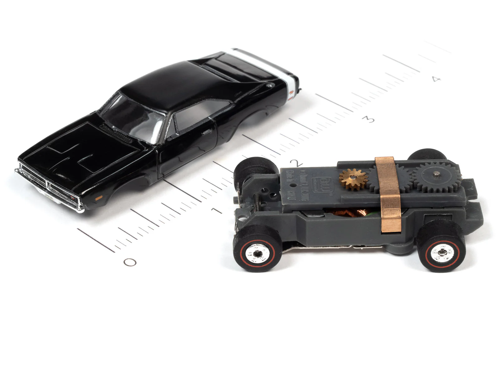 Auto World Thunderjet 1969 Dodge Charger R/T (Black) HO Scale Slot Car - Image 3