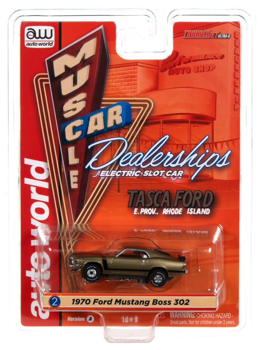 Auto World Thunderjet Tasca Ford 1970 Mustang Boss 302 (Green) HO Slot Car