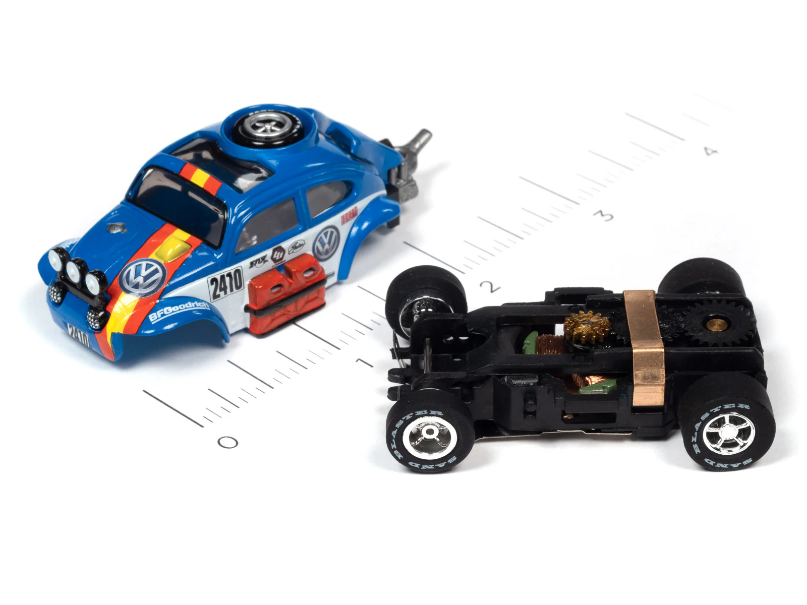 Auto World Xtraction 1965 Volkswagen Baja Bug (blue) HO Scale Slot Car - Image 3