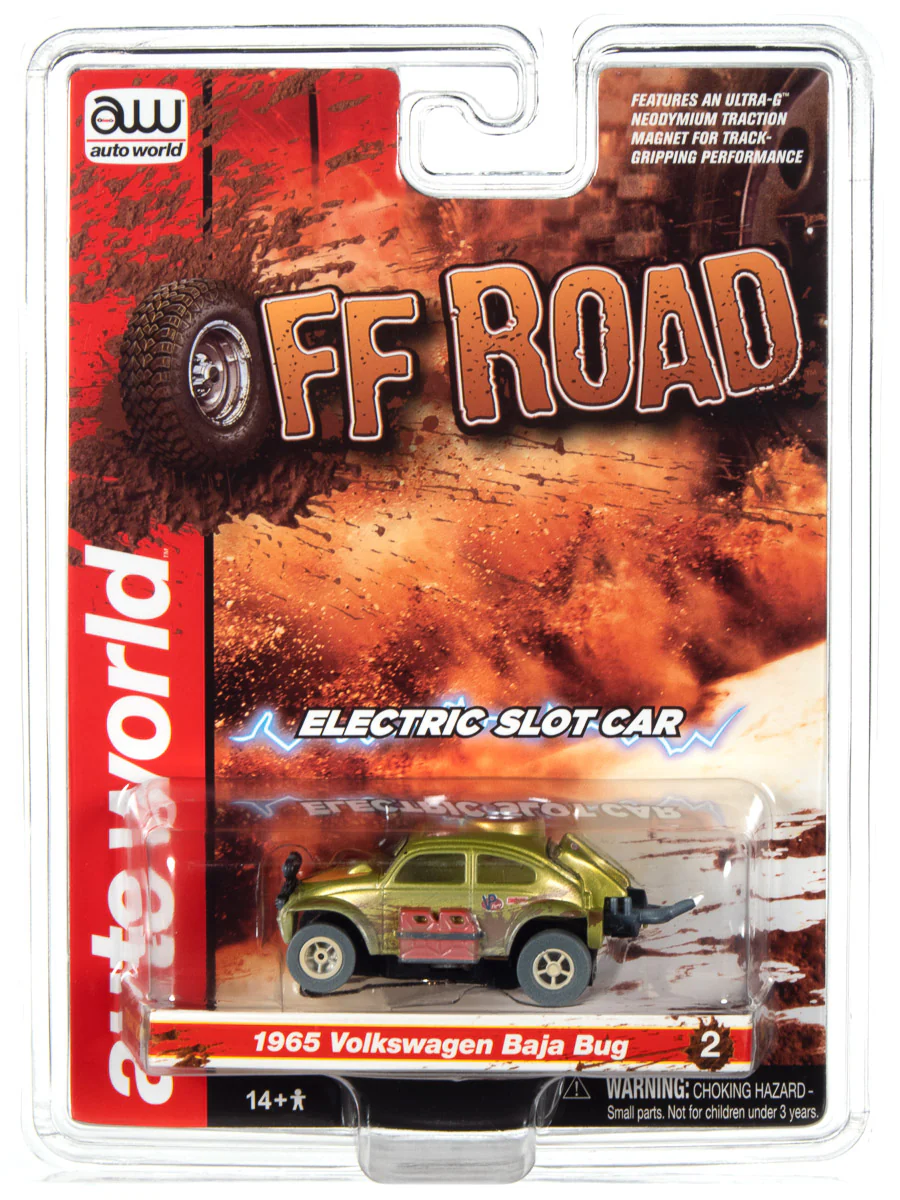 Auto World Xtraction 1965 Volkswagen Baja Bug Green HO Scale Slot Car