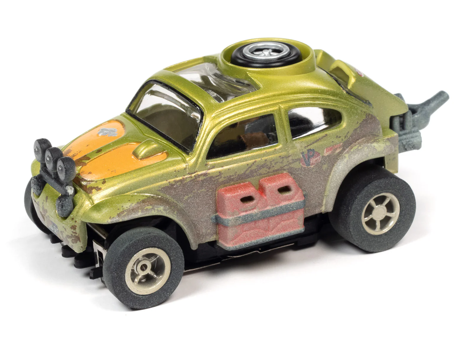 Auto World Xtraction 1965 Volkswagen Baja Bug Green HO Scale Slot Car - Image 2