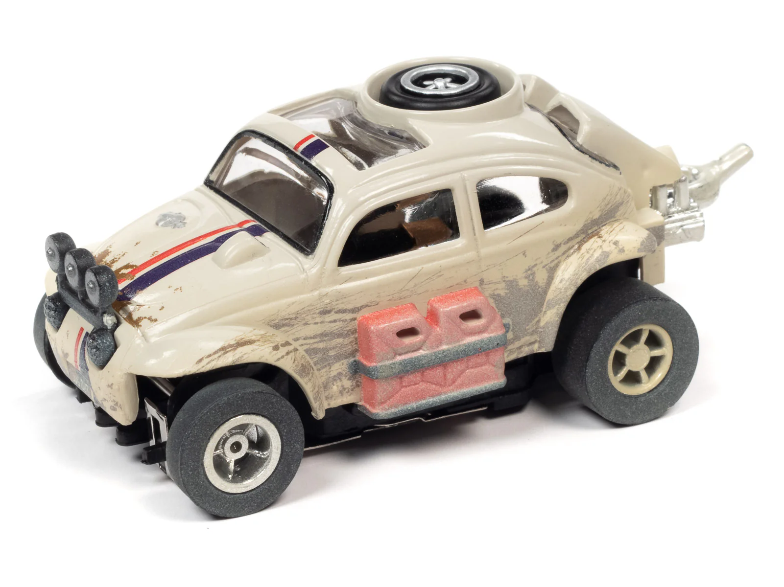 Auto World Xtraction 1965 Volkswagen Baja Bug White HO Scale Slot Car - Image 2