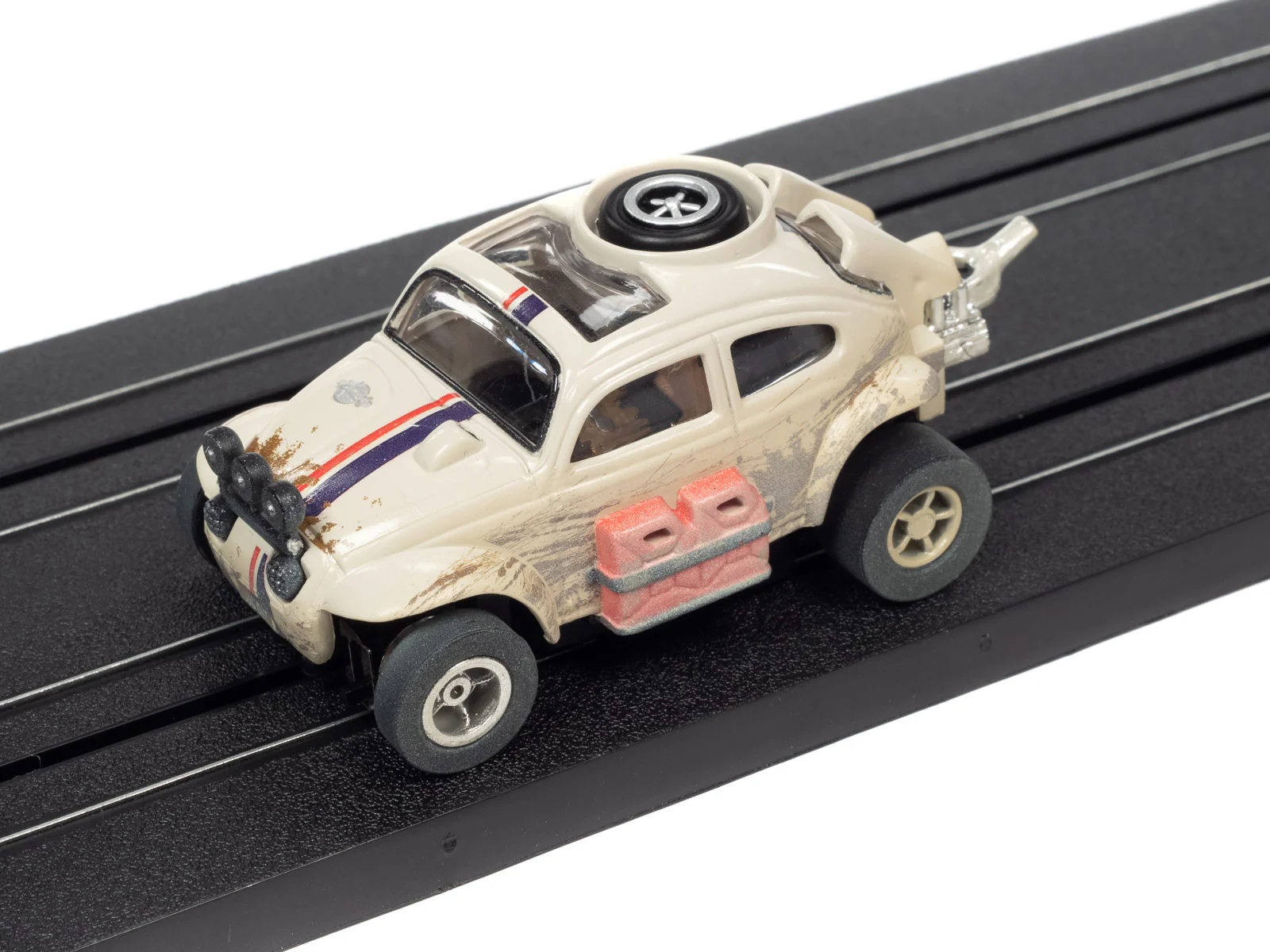 Auto World Xtraction 1965 Volkswagen Baja Bug White HO Scale Slot Car - Image 4