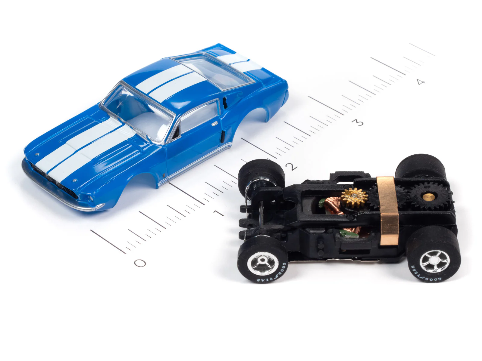 Auto World Xtraction 1967 Shelby GT500 Mustang (Blue) HO Scale Slot Car - Image 3