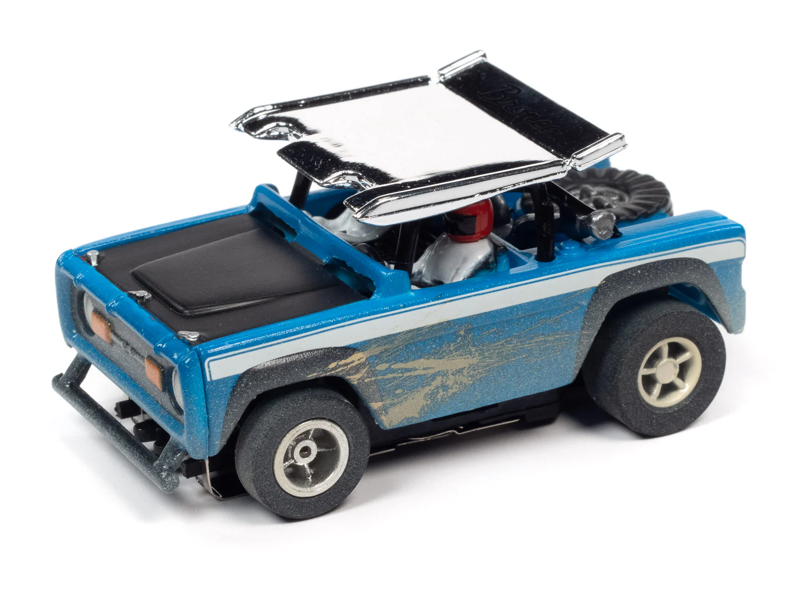 Auto World Xtraction 1971 Ford Baja Bronco Blue HO Scale Slot Car - Image 2