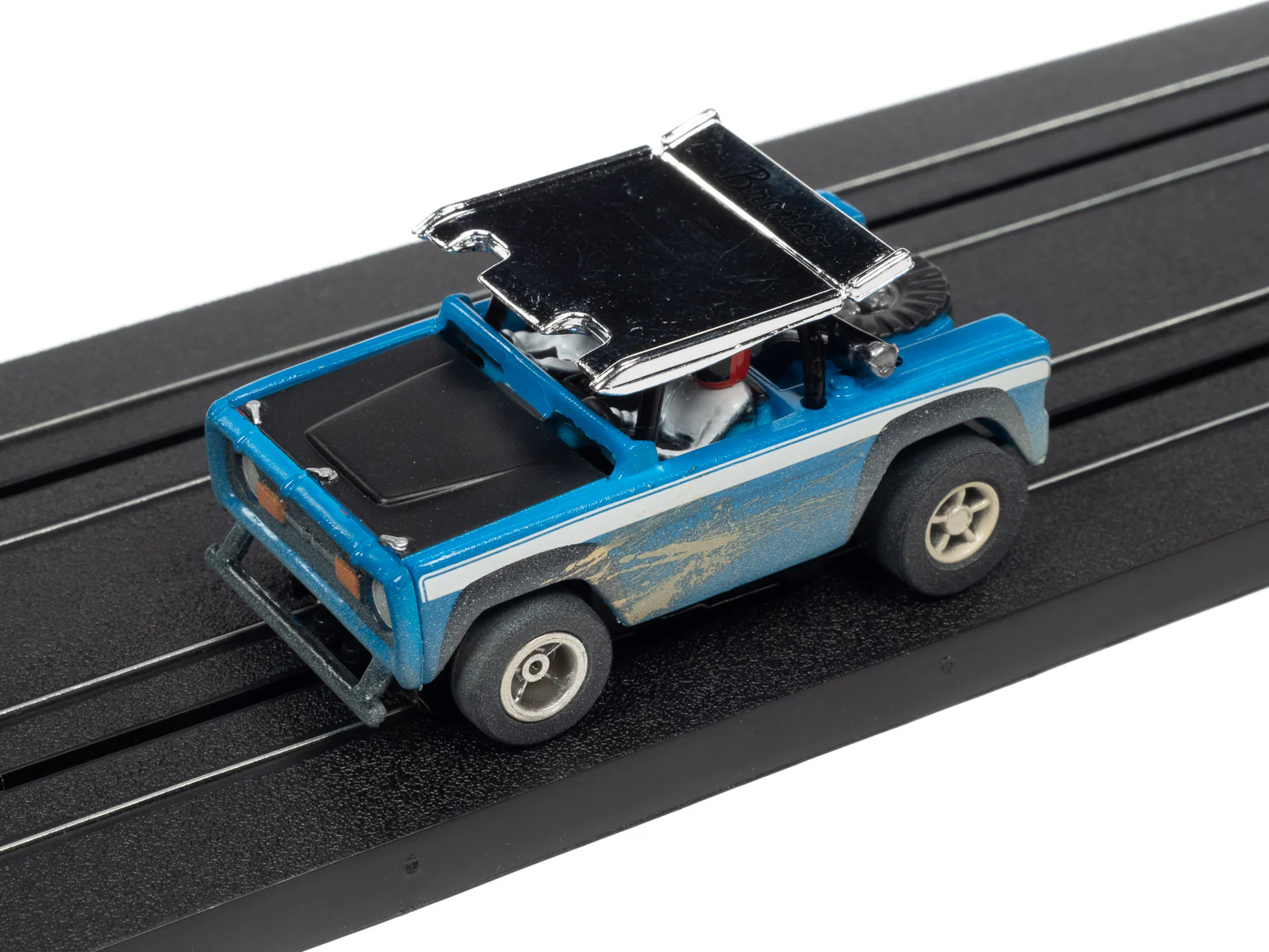 Auto World Xtraction 1971 Ford Baja Bronco Blue HO Scale Slot Car - Image 4
