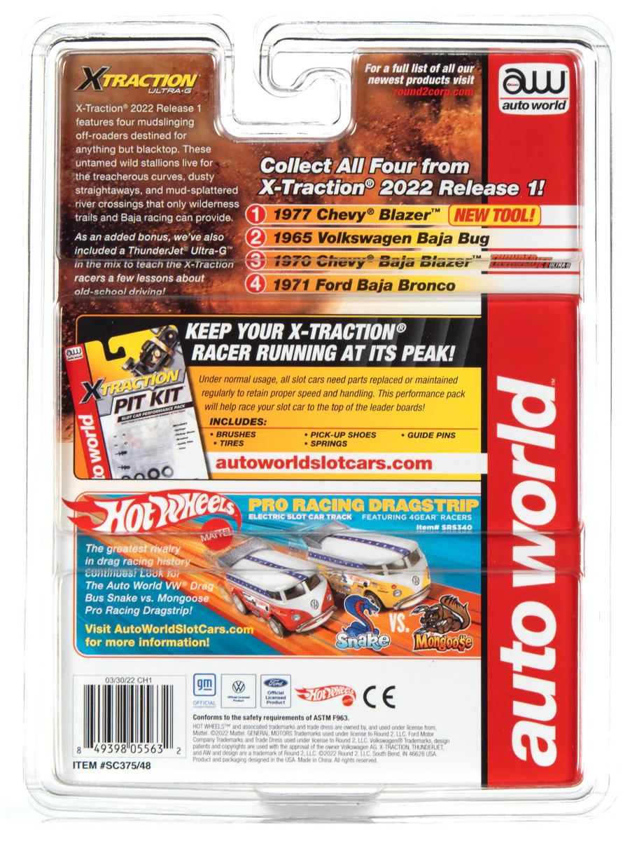Auto World Xtraction 1977 Chevrolet Blazer (Red/White) HO Scale Slot Car - Image 5