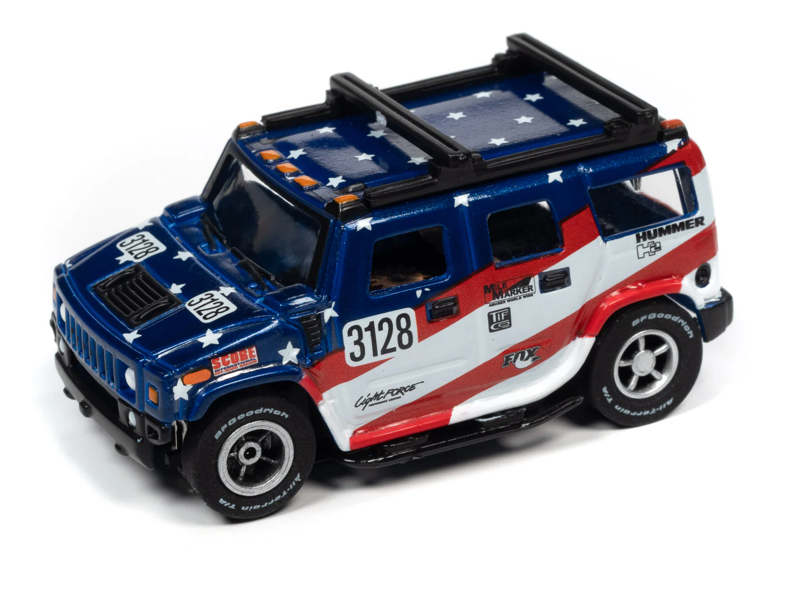 Auto World Xtraction 2005 Hummer H2 (blue) HO Scale Slot Car - Image 2