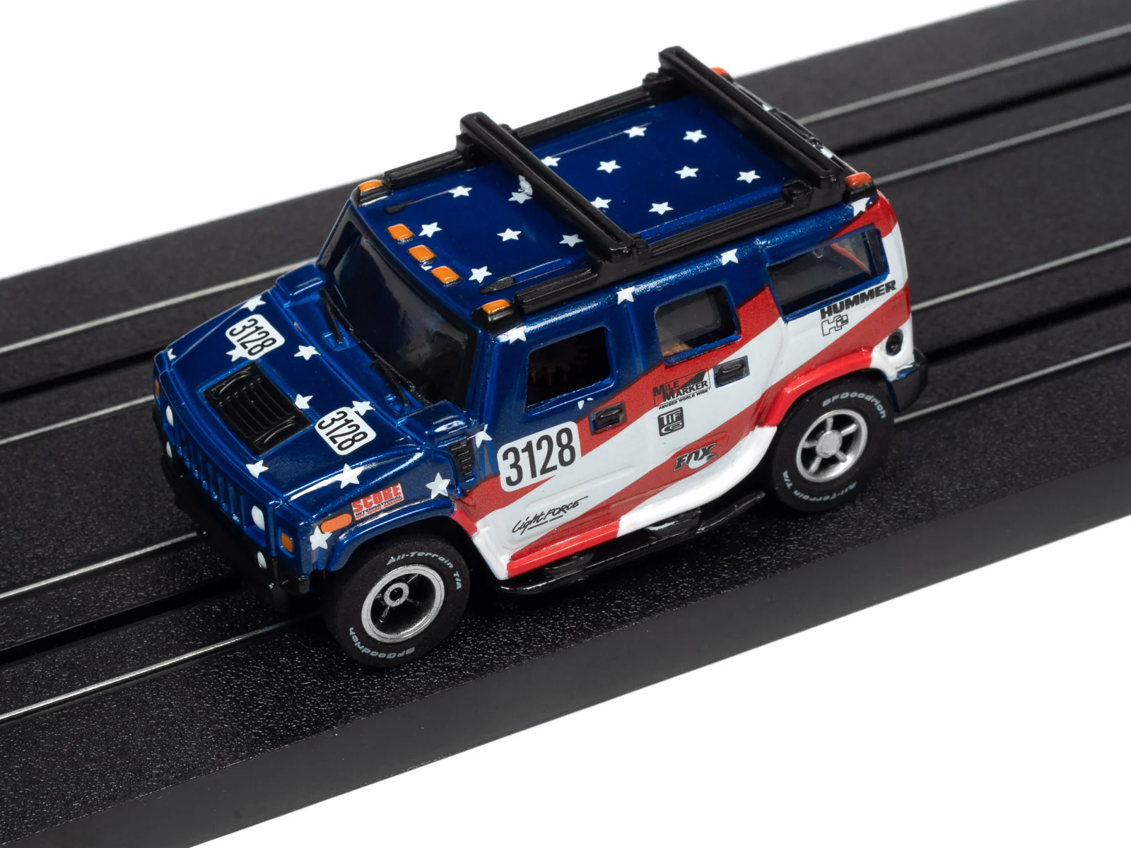 Auto World Xtraction 2005 Hummer H2 (blue) HO Scale Slot Car - Image 4
