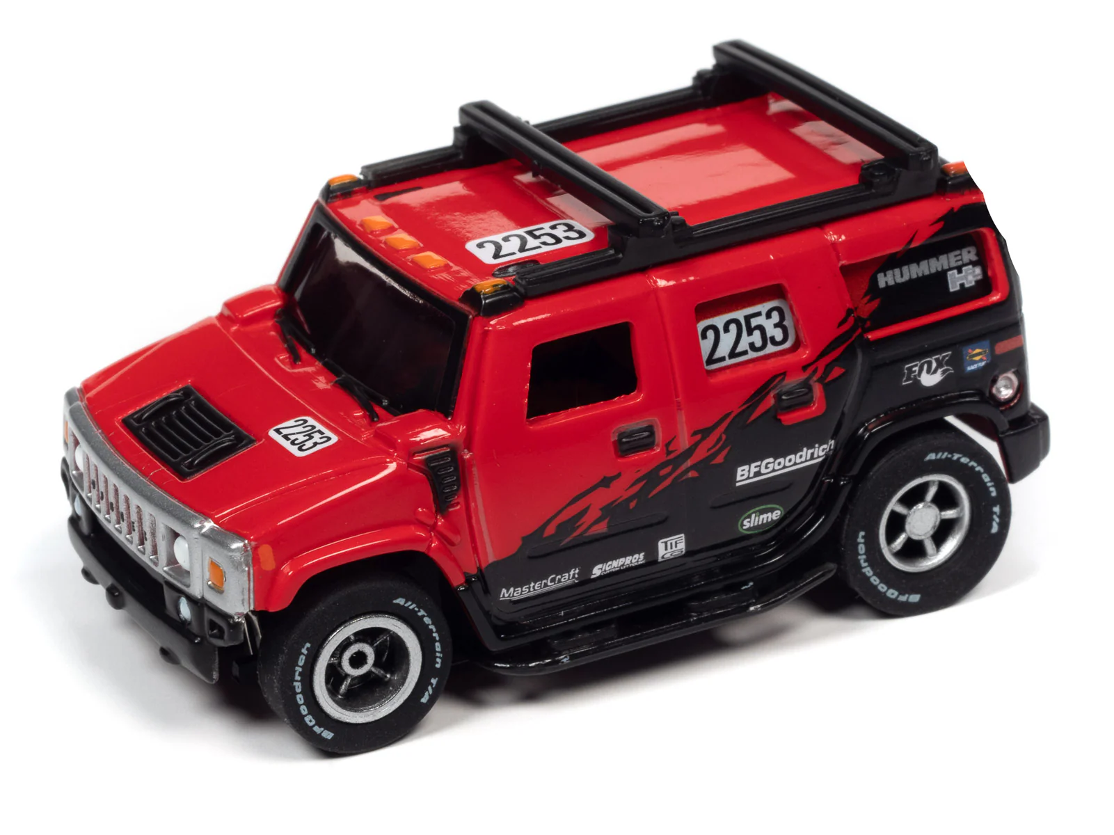 Auto World Xtraction 2005 Hummer H2 (red) HO Scale Slot Car - Image 2