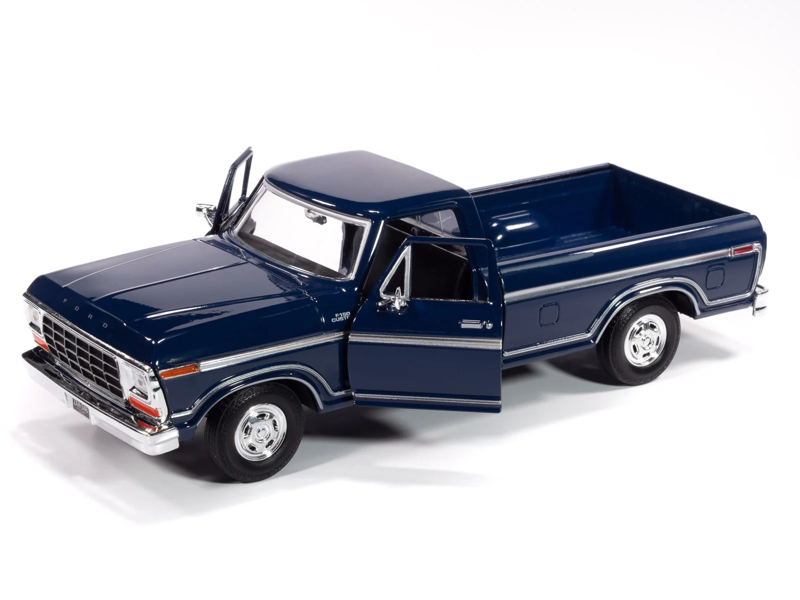 Johnny Lightning 1979 Ford F-150 Custom (Dark Blue Poly) 1:24 Diecast - Image 4