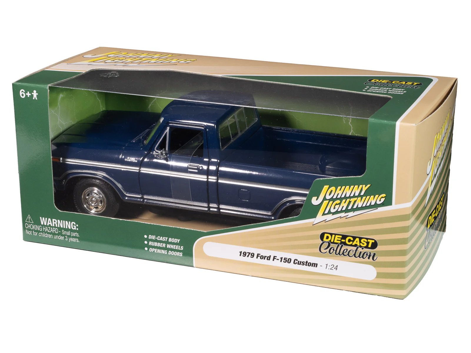 Johnny Lightning 1979 Ford F-150 Custom (Dark Blue Poly) 1:24 Diecast - Image 5