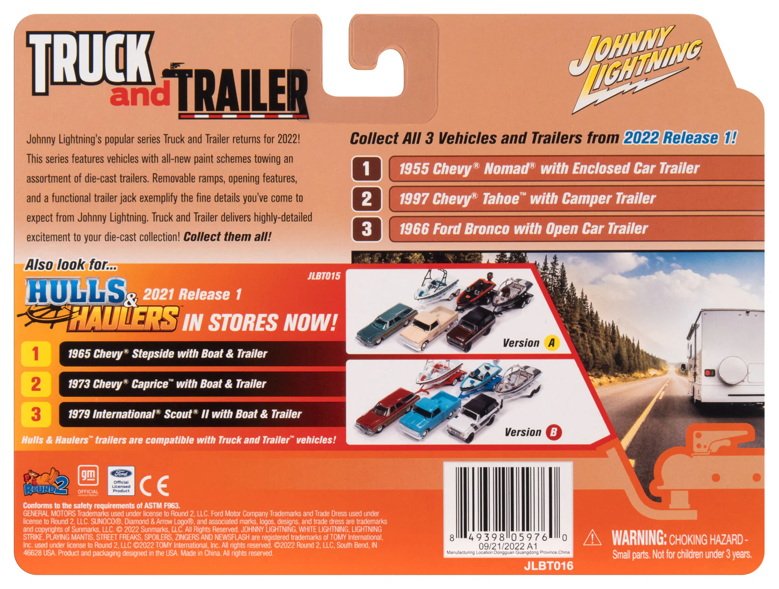 Johnny Lightning 1997 Chevy Tahoe w/Camper Trailer (Police SWAT) 1:64 Diecast - Image 3