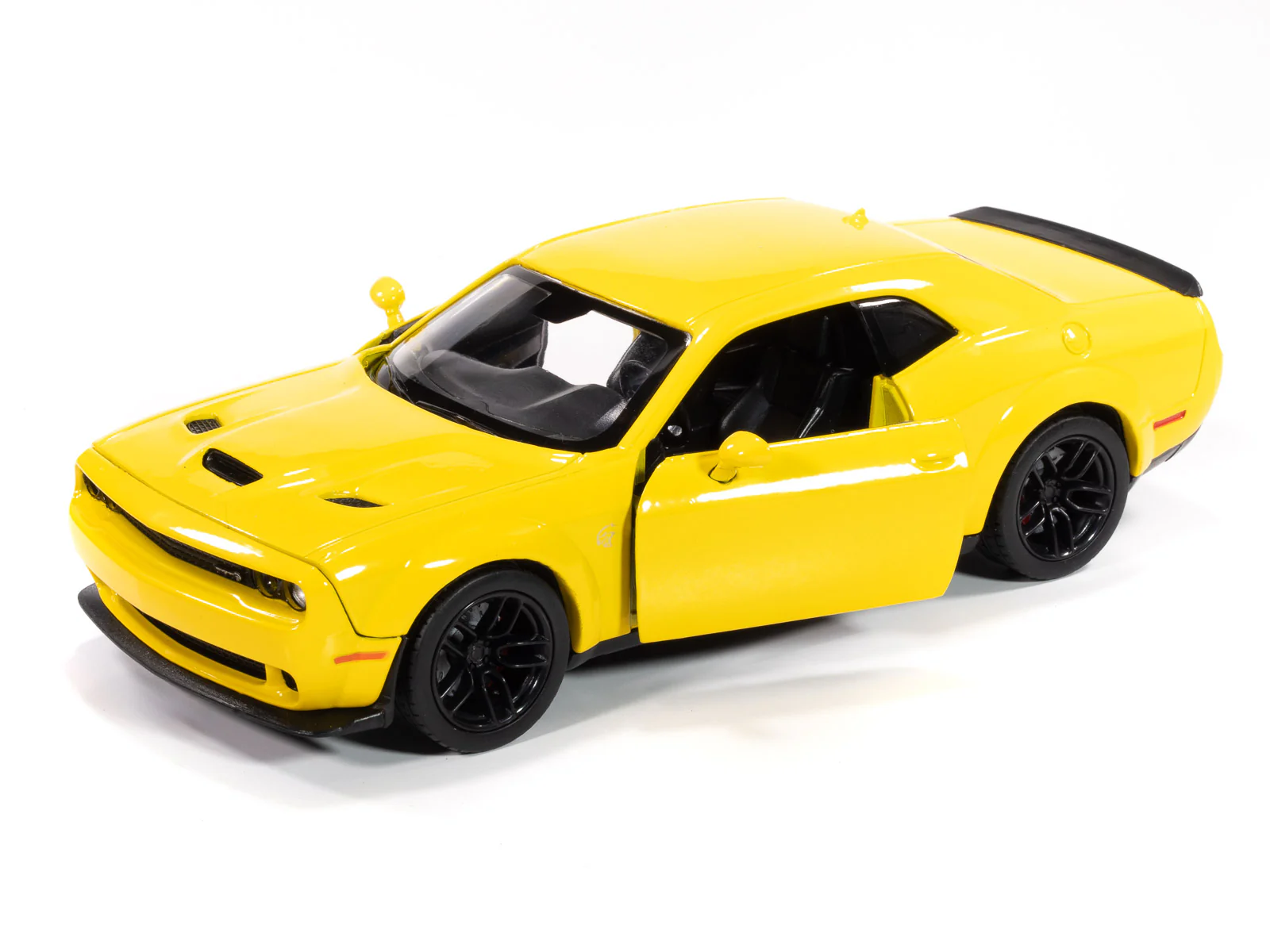 Johnny Lightning 2018 Dodge Challenger SRT Hellcat Widebody (Yellow) 1:24 Diecast - Image 4