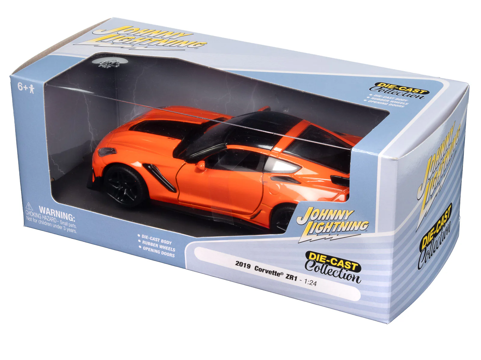 Johnny Lightning 2019 Corvette ZR1 (Orange) 1:24 Diecast - Image 5