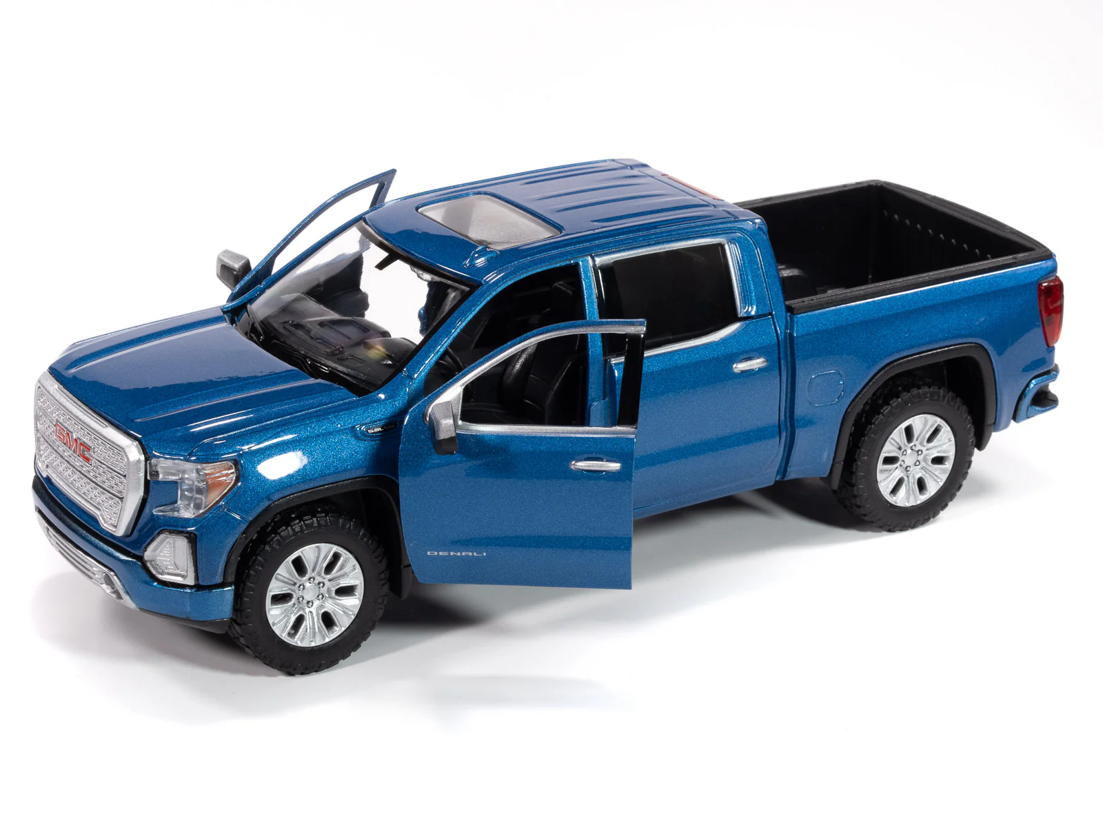 Johnny Lightning 2019 GMC Sierra 1500 Denali Crew Cab (Blue) 1:27 Diecast - Image 4