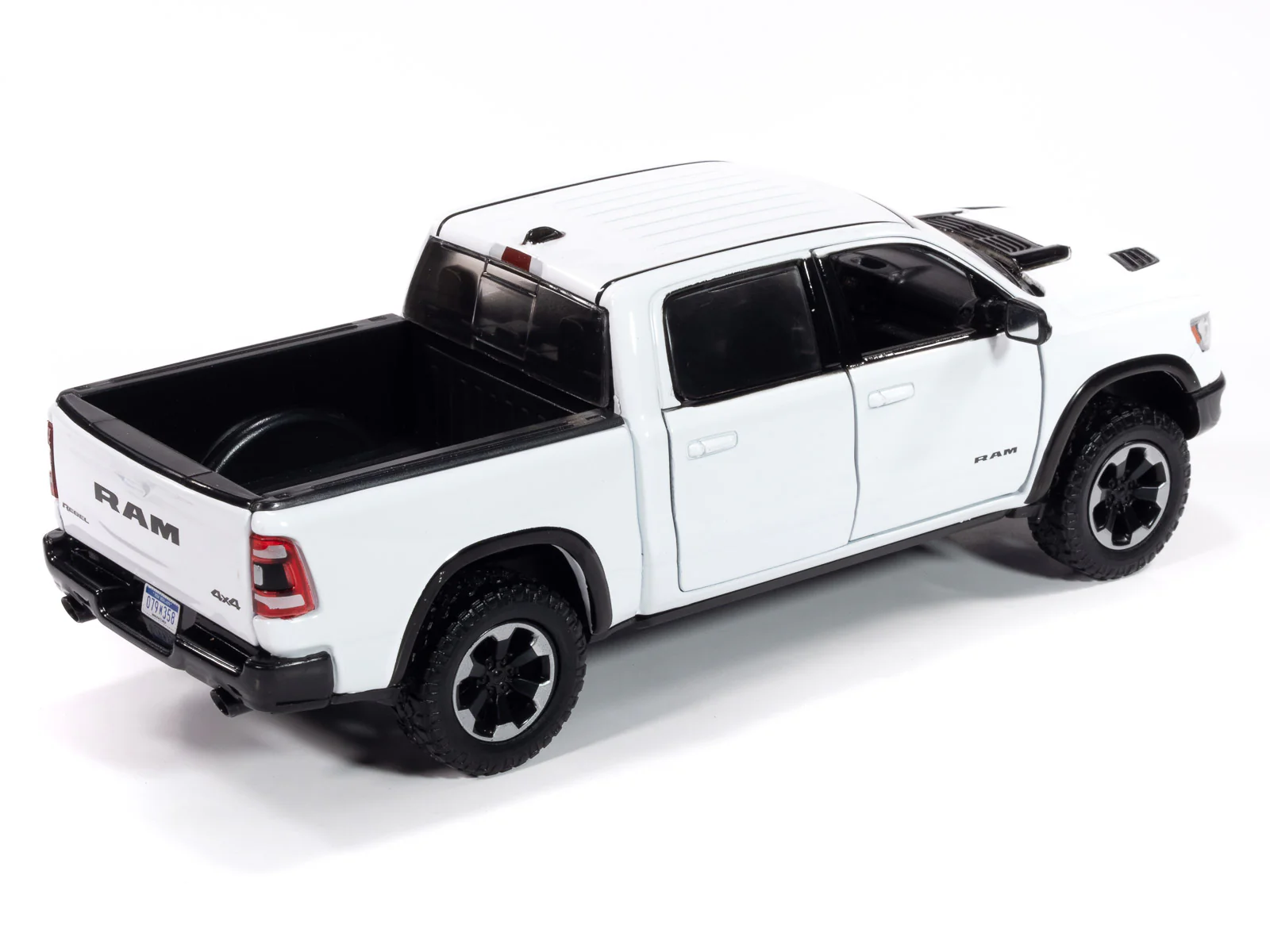 Johnny Lightning 2019 Ram 1500 Crew Cab Rebel (White) 1:27 Diecast - Image 3