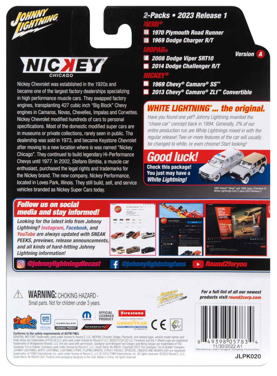 Johnny Lightning 2023 Release 1 NICKEY Version A (2-Pack) 1:64 Scale Diecast - Image 5