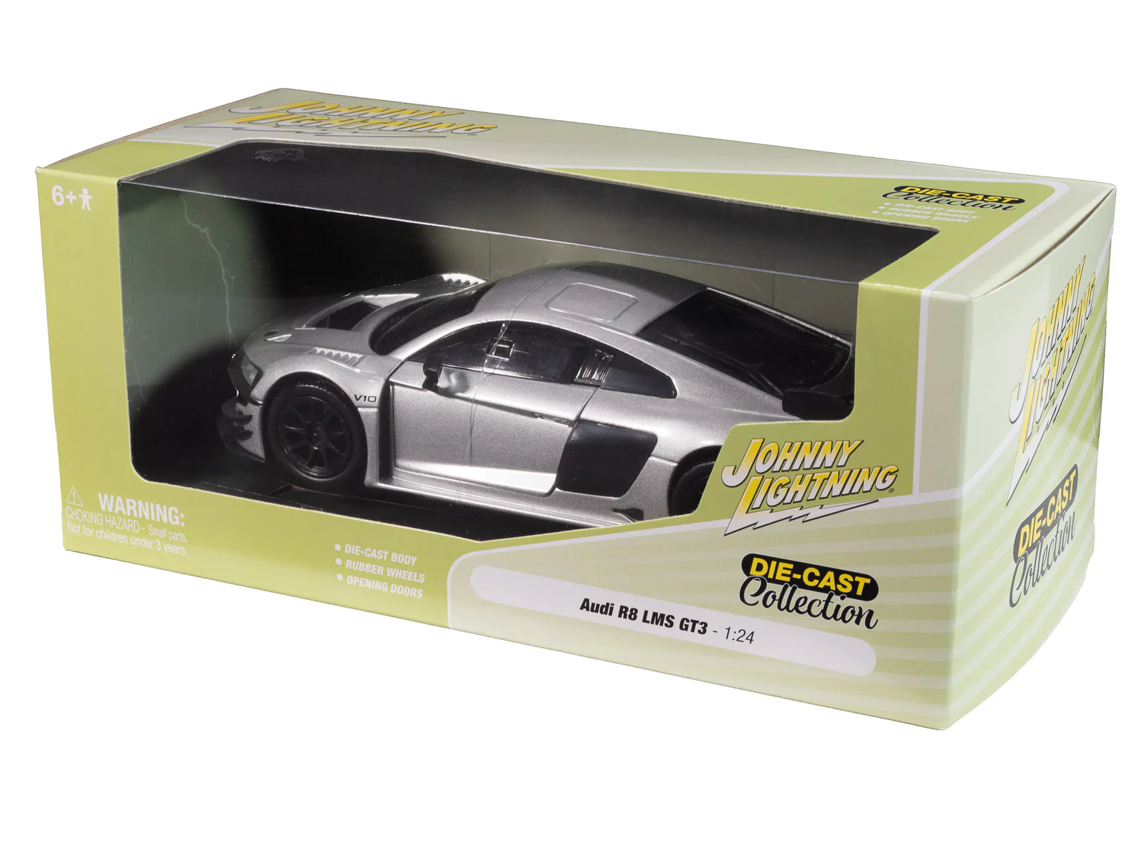 Johnny Lightning Audi R8 LMS GT3 (Silver) 1:24 Diecast - Image 5