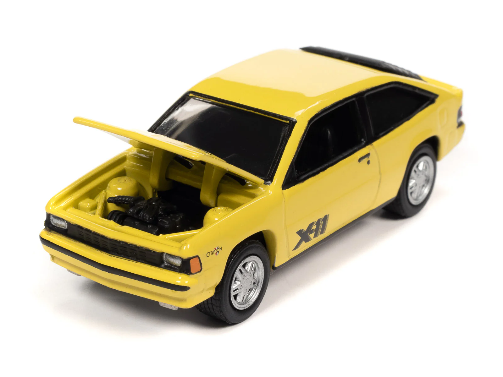 Johnny Lightning Classic Gold 1981 Chevrolet Citation X-11 (Bright Yellow) 1:64 Scale Diecast - Image 3