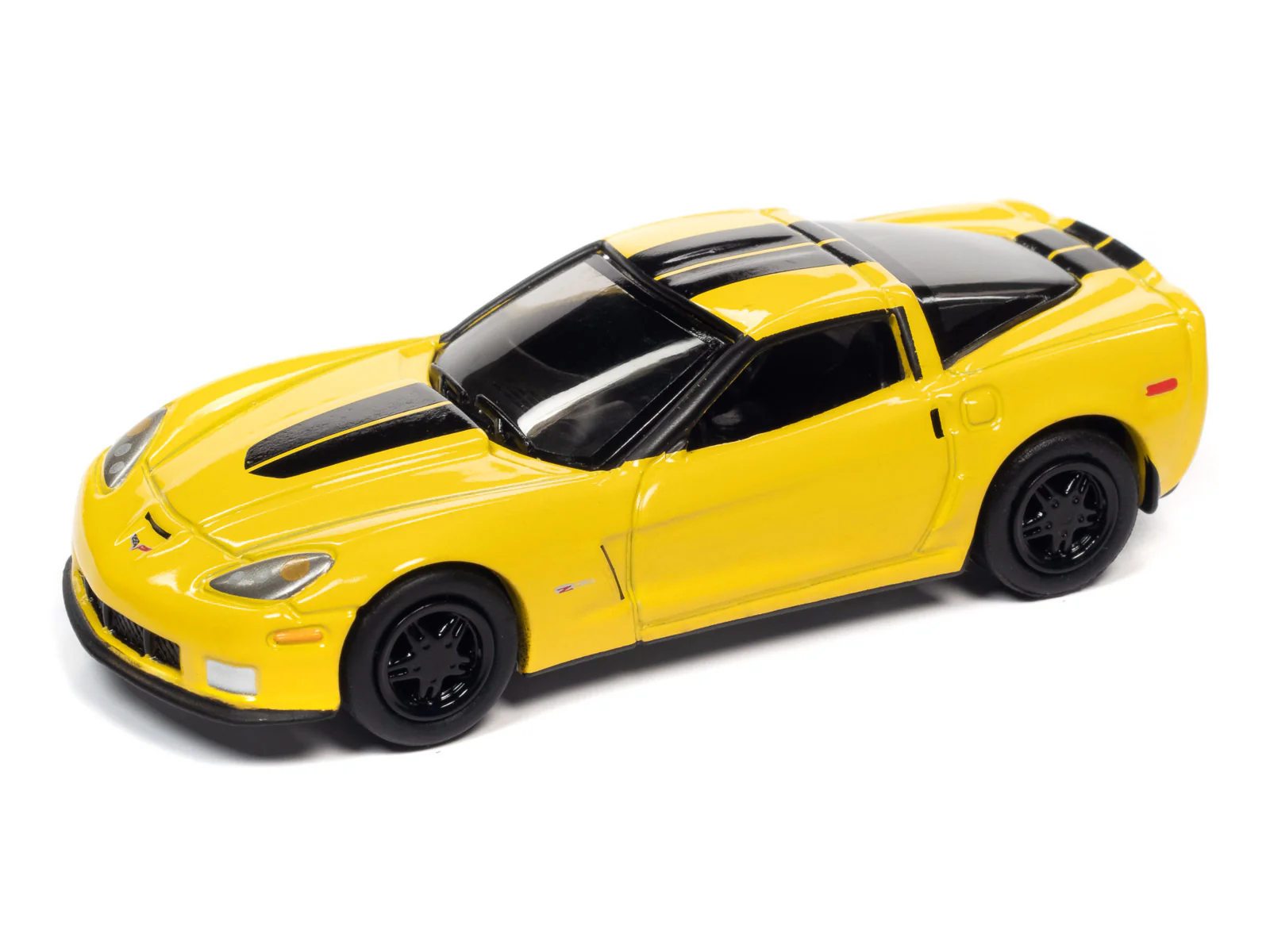 Johnny Lightning Classic Gold 2012 Chevrolet Corvette Z06 (Velocity Yellow w/ Black Stripes) 1:64 Scale Diecast - Image 2