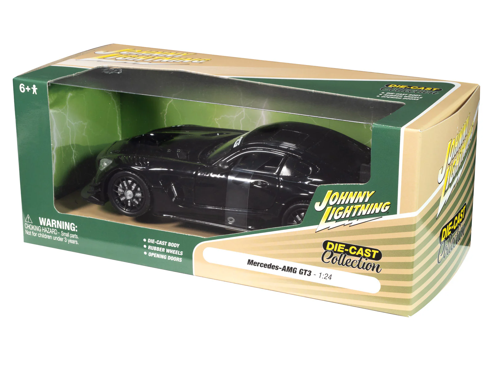 Johnny Lightning Mercedes AMG GT3 (Black) 1:24 Diecast - Image 5