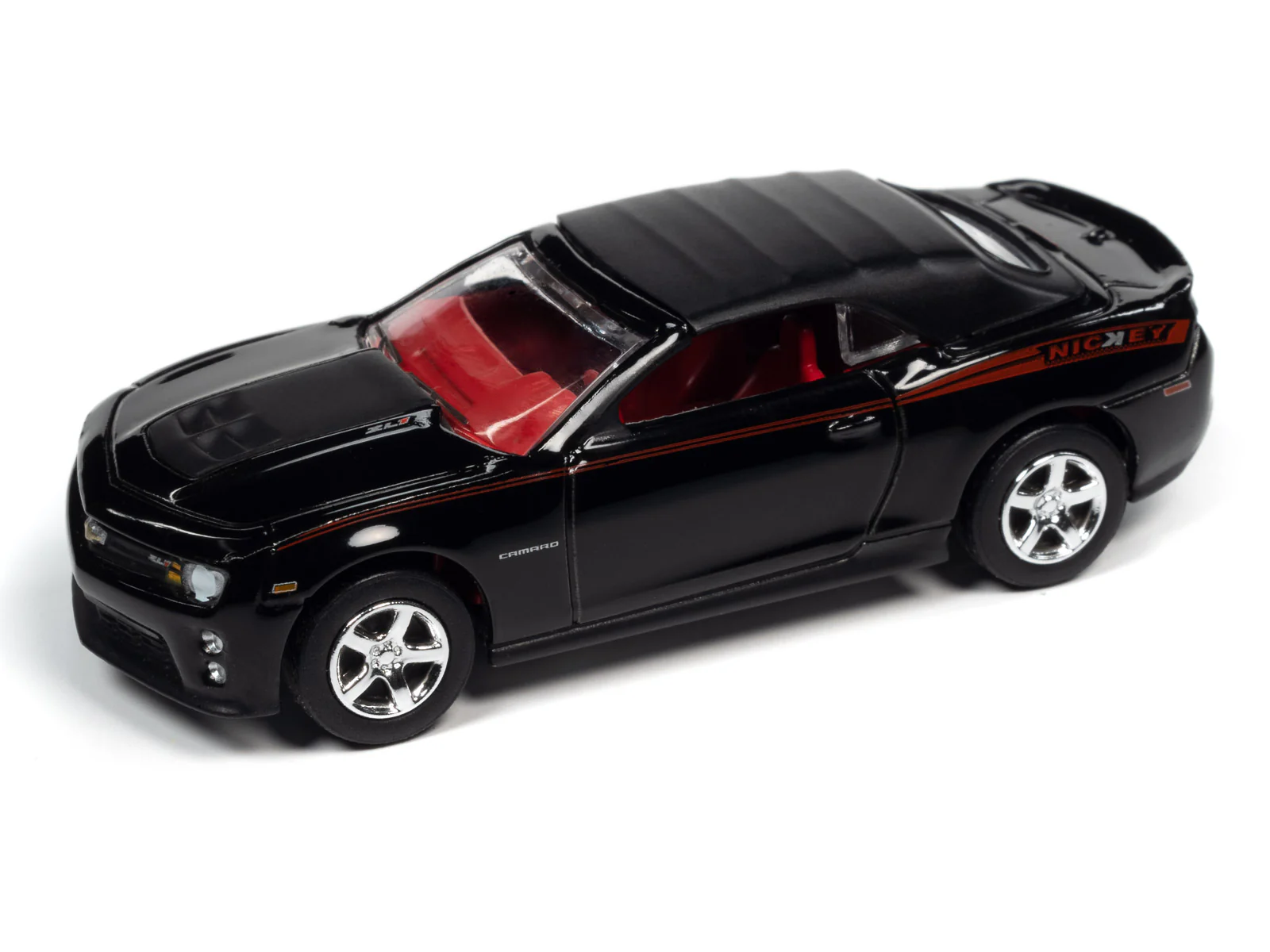 Johnny Lightning Muscle Car 2013 NICKEY Chevrolet Camaro ZL1 Convertible (Gloss Black) 1:64 Diecast - Image 2