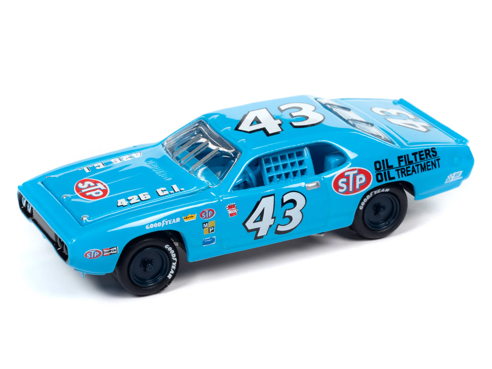 Johnny Lightning Richard Petty 1972 Plymouth Road Runner Stock Car 1:64 Scale Diecast - Image 2