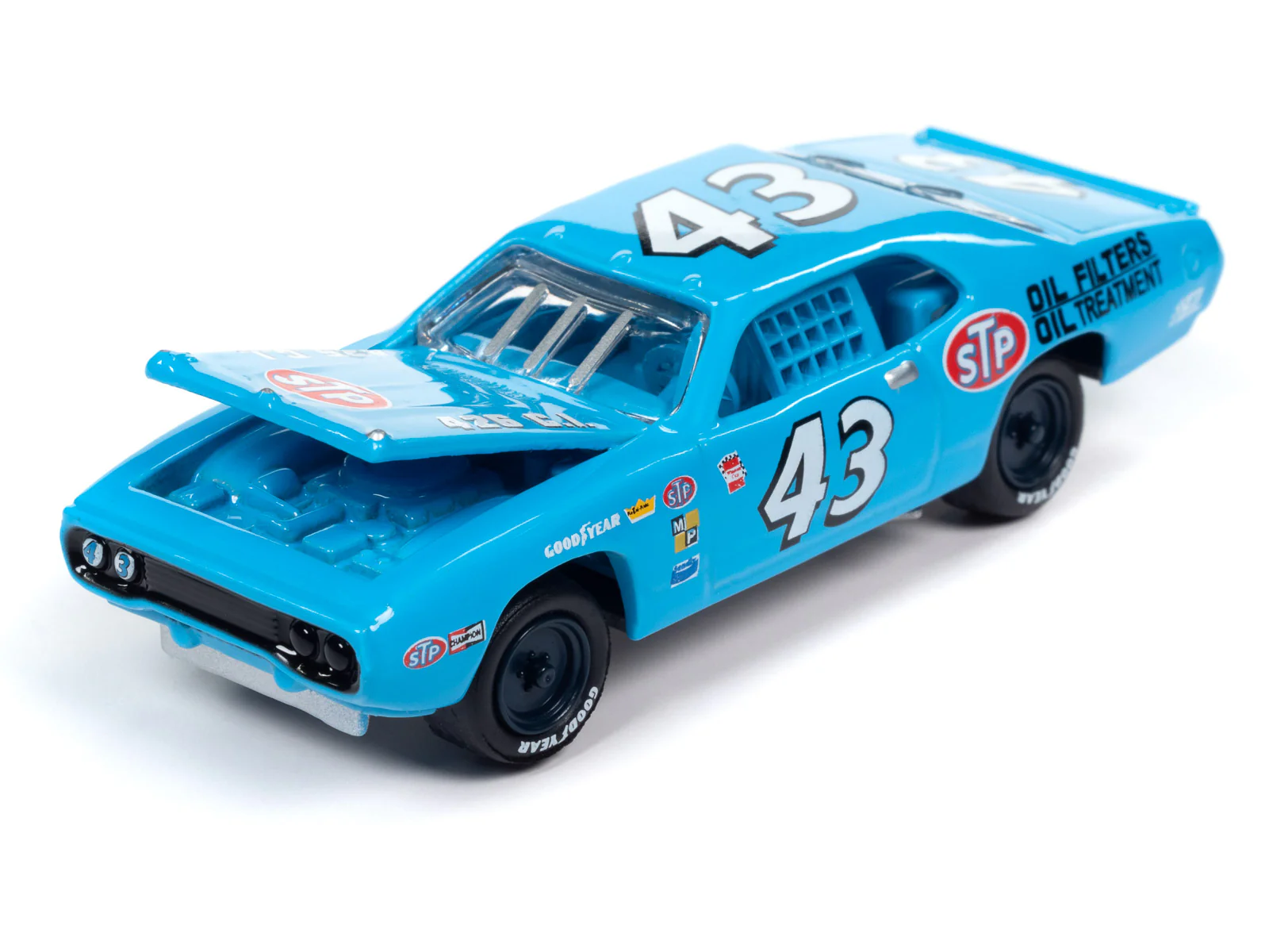 Johnny Lightning Richard Petty 1972 Plymouth Road Runner Stock Car 1:64 Scale Diecast - Image 3