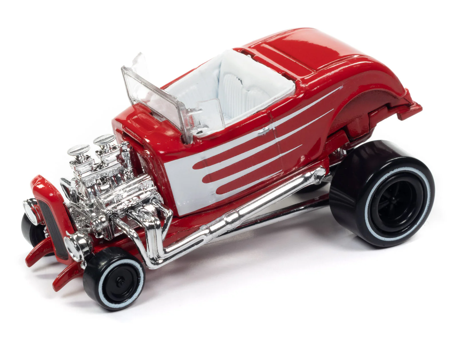 Johnny Lightning Street Freaks 1932 Ford Hiboy (Zingers) (Red w/White Scallops) 1:64 Scale Diecast - Image 2