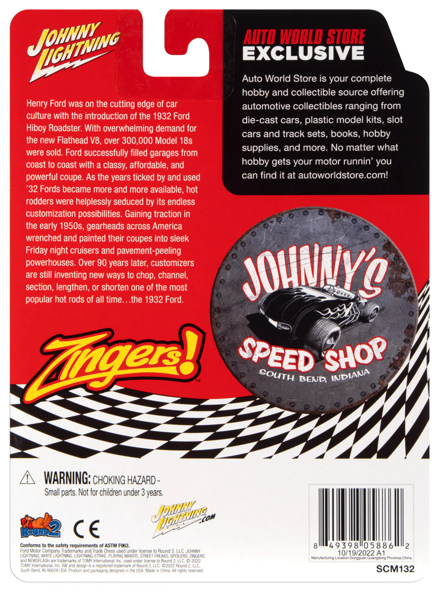 Johnny Lightning Street Freaks Zinger 1932 Ford Hi Boy (Auto World Store Exclusive) 1:64 Diecast - Image 8