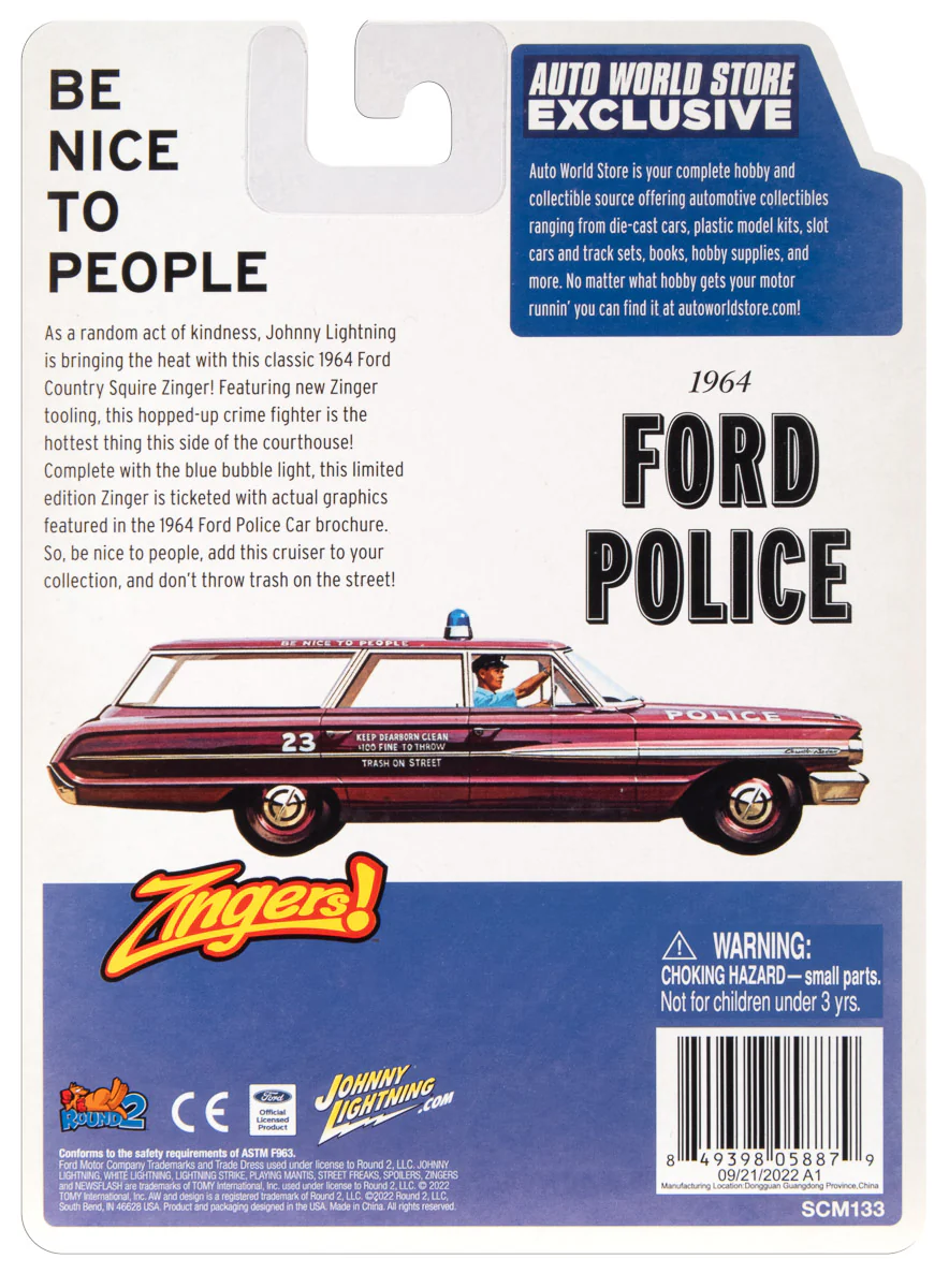 Johnny Lightning Street Freaks Zinger 1964 Ford Country Squire (Auto World Store Exclusive) 1:64 Diecast - Image 5