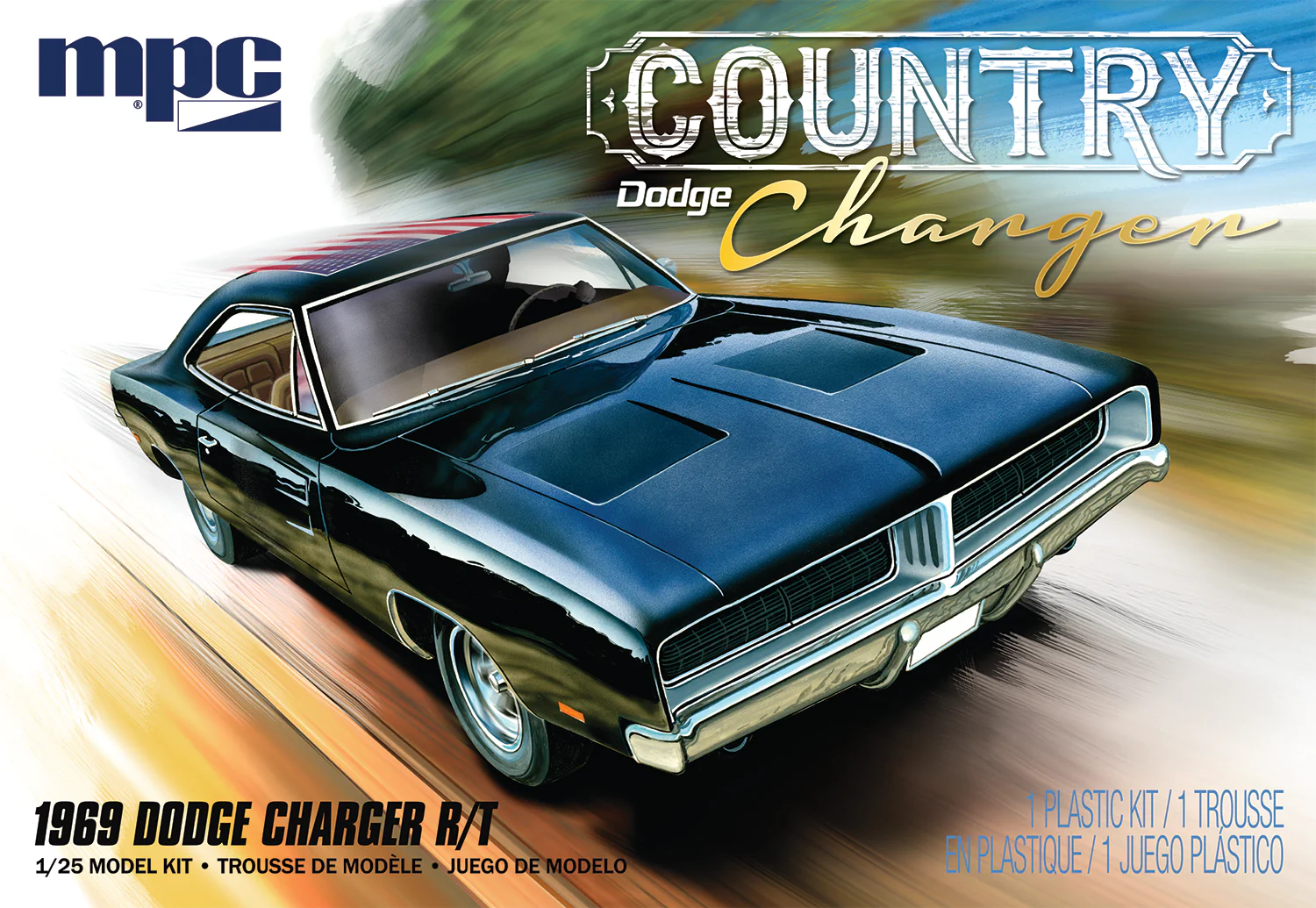 MPC 1969 Dodge "Country Charger" R-T 1:25 Scale Model Kit - Image 3