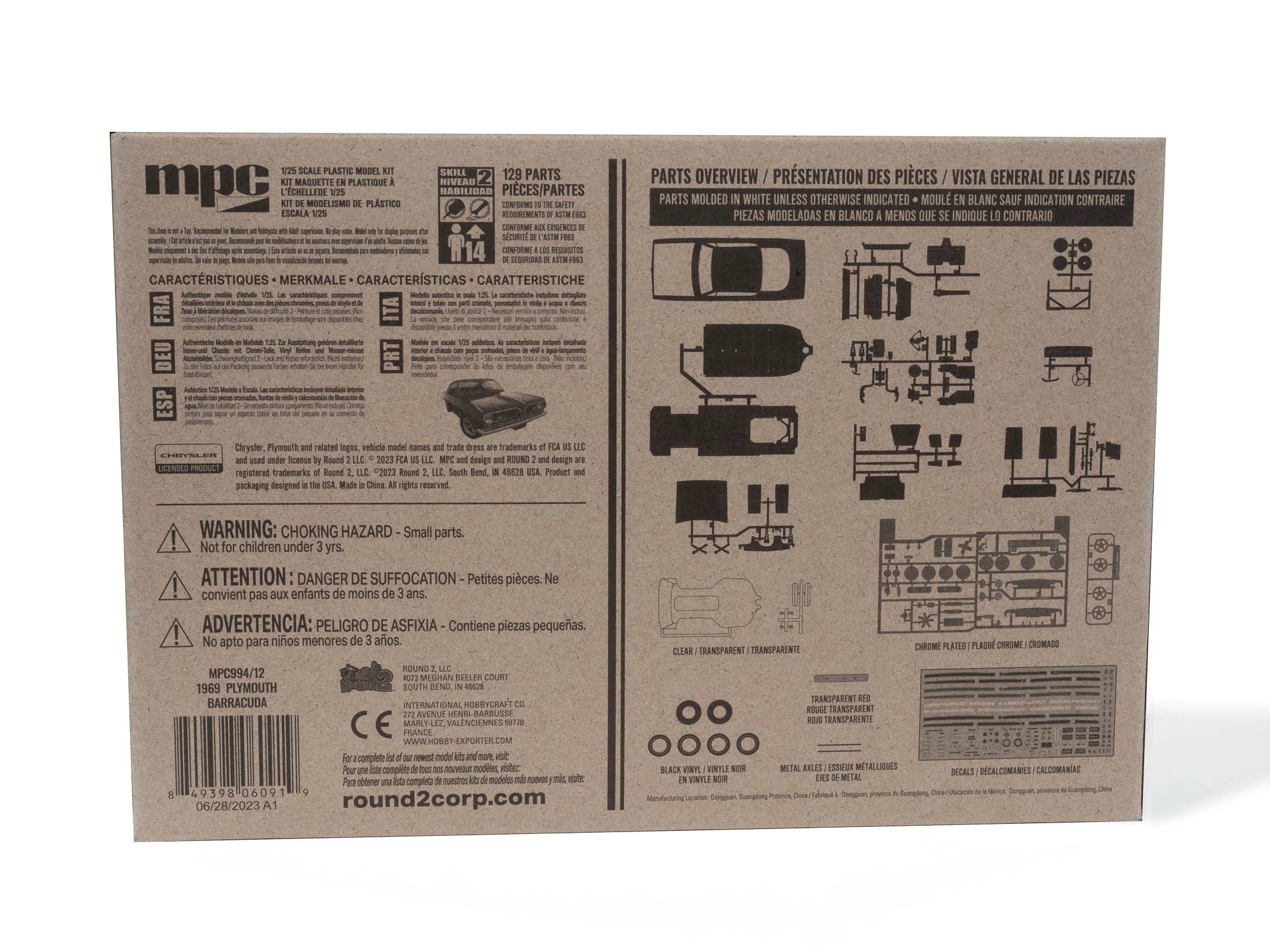 MPC 1969 Plymouth Barracuda 1:25 Scale Model Kit - Image 4