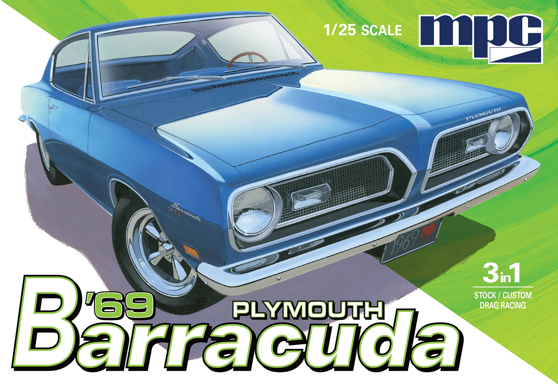 MPC 1969 Plymouth Barracuda 1:25 Scale Model Kit - Image 7