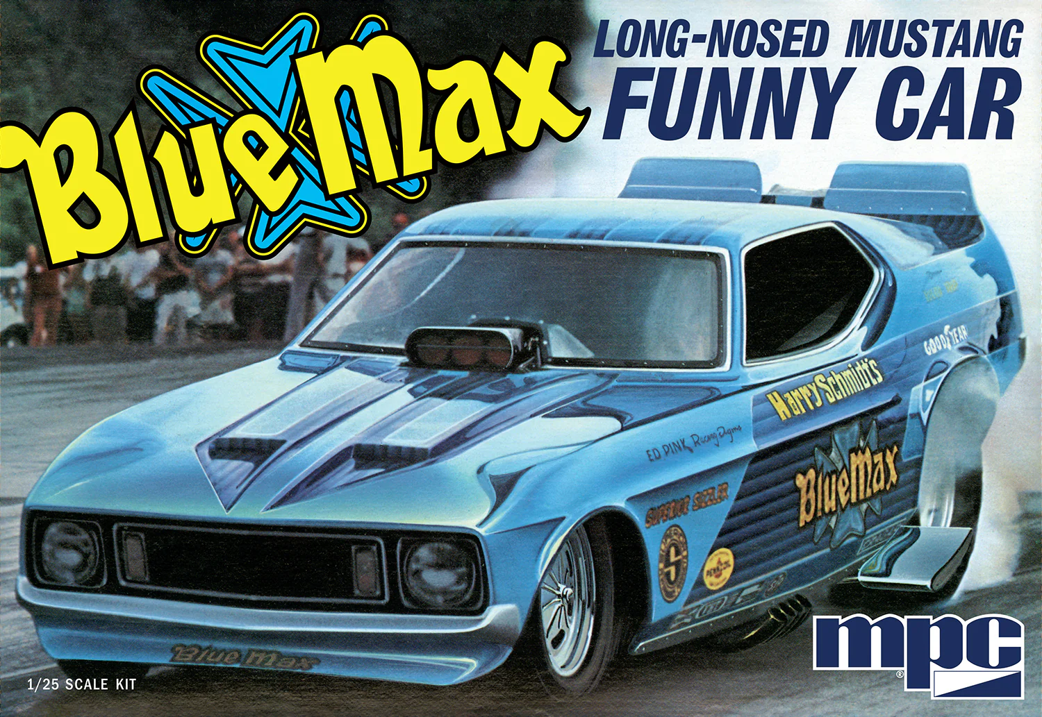MPC Blue Max Long Nose Mustang Funny Car 1:25 Scale Model Kit - Image 5