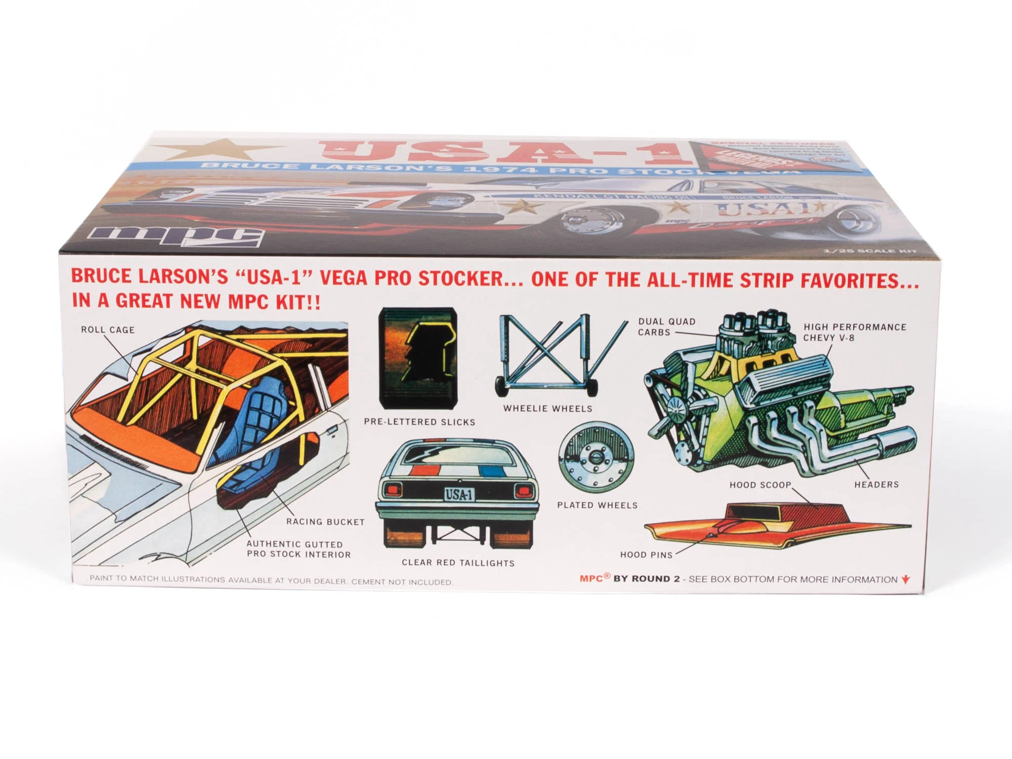 MPC Bruce Larson USA-1 Pro Stock Vega 1:25 Scale Model Kit - Image 3