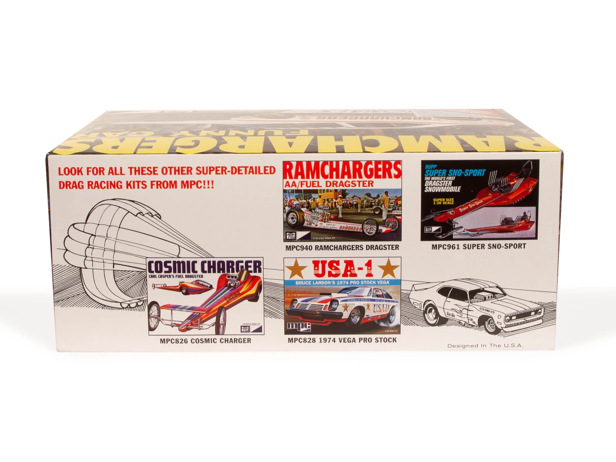 MPC Ramchargers Dodge Challenger Funny Car 1:25 Scale Model Kit - Image 2