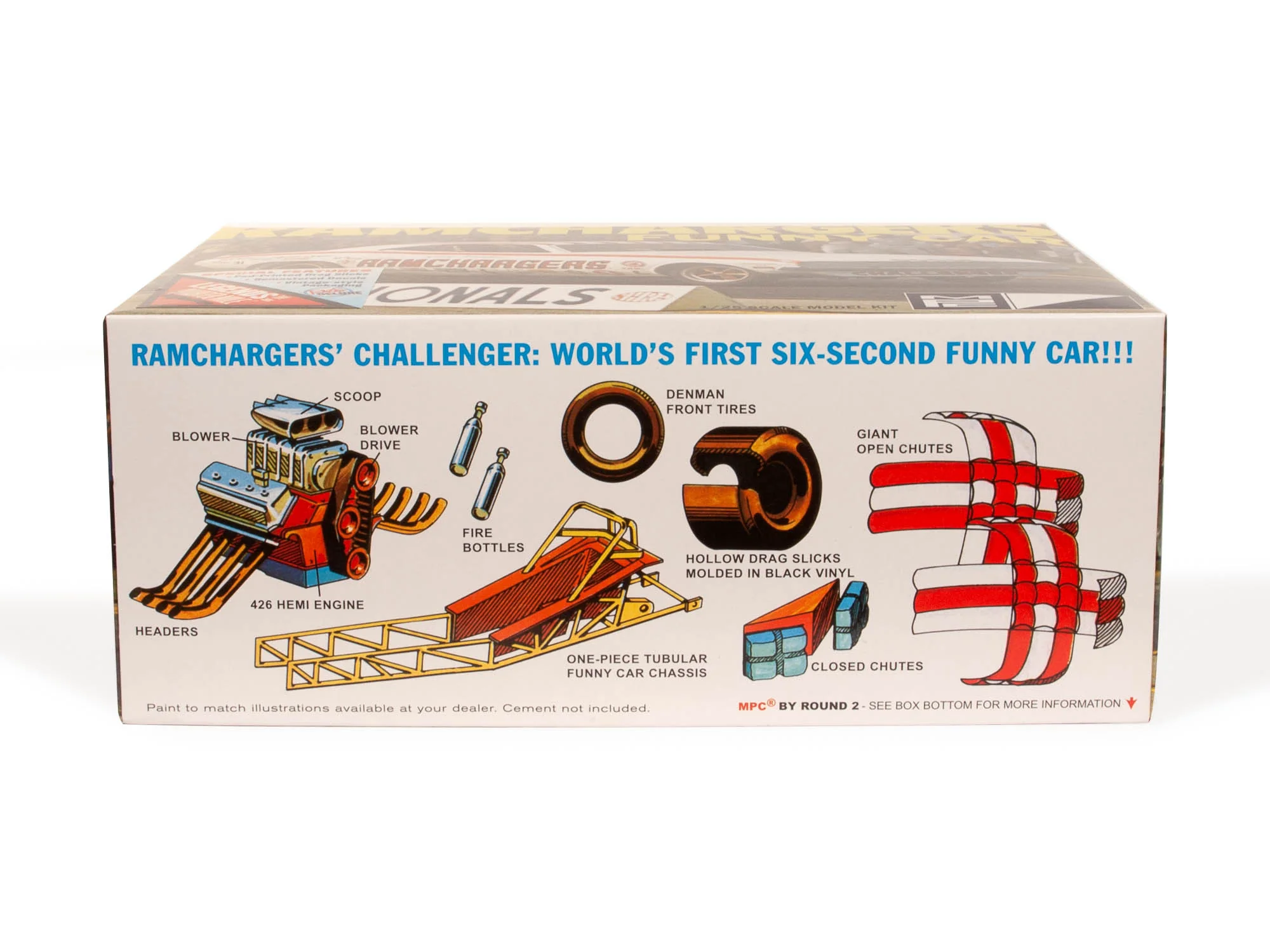 MPC Ramchargers Dodge Challenger Funny Car 1:25 Scale Model Kit - Image 3