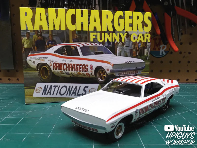 MPC Ramchargers Dodge Challenger Funny Car 1:25 Scale Model Kit - Image 5