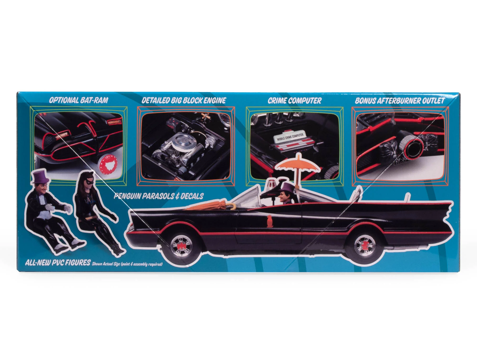 Polar Lights 1966 Batmobile w/Catwoman & Penguin Figures 1:25 Scale Model Kit - Image 3