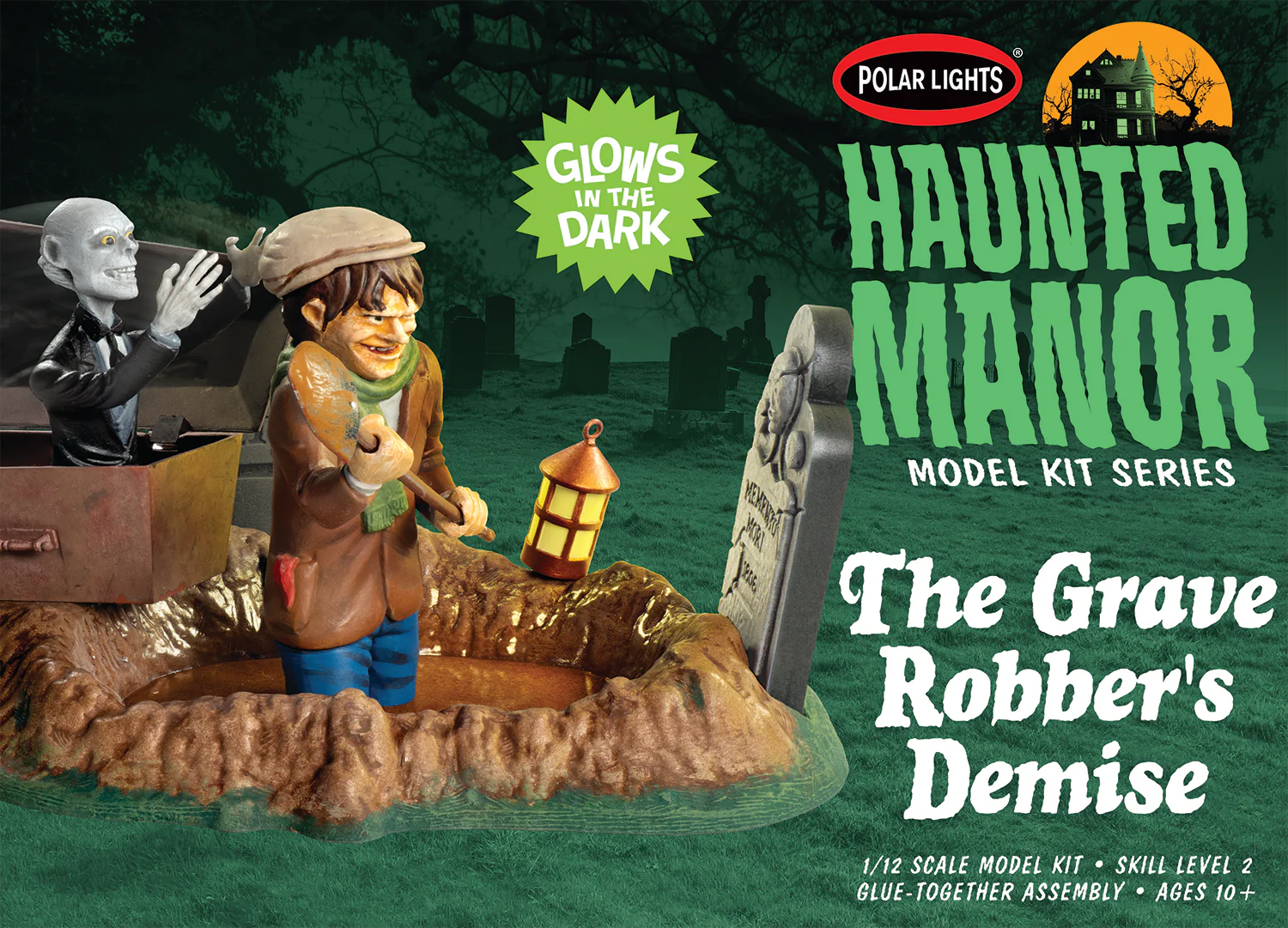Polar Lights Haunted Manor: The Grave Robber's Demise 1:12 Scale Model Kit - Image 5